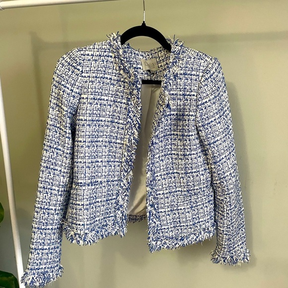 Dalia Jackets & Blazers - Dalia Blue and White Tweed Jacket Size Small